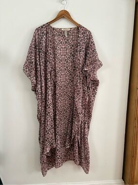 BCBGeneration Pink Floral Kimono Jacket
